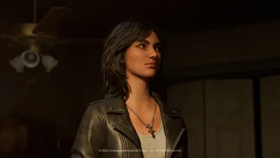 Rachel looking toward an unseen threat inside a Haddonfield home in Halloween: The Game multiplayer